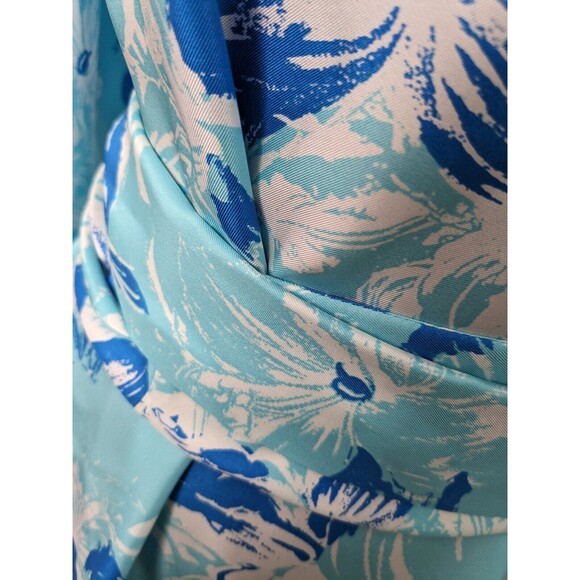 Carlisle Collection Top Women sz 12 100% Silk Blue Boho Long Sleeve Blouse Sash - Picture 8 of 16